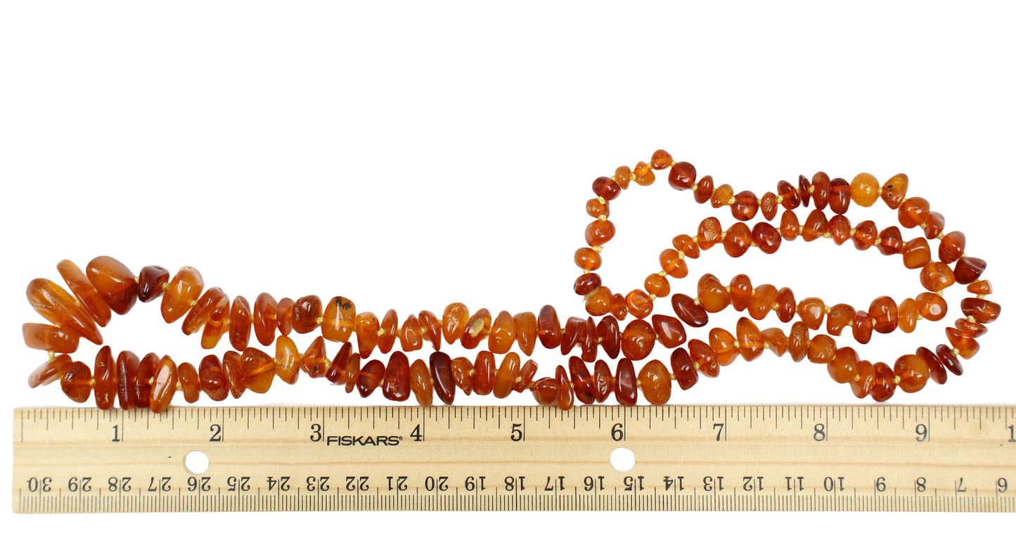 Vintage Genuine Amber Bead Necklace 28