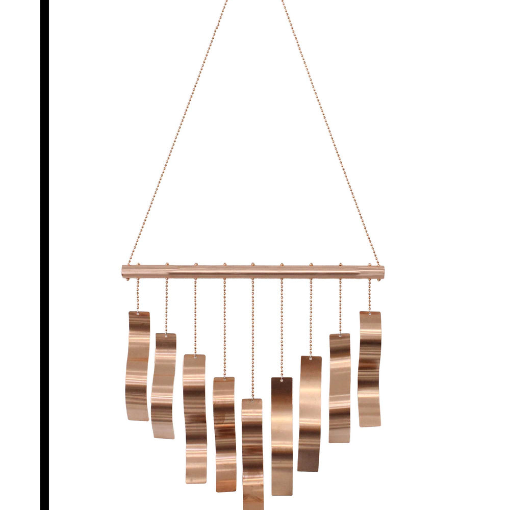 
                      
                        Handmade Copper Wind Chime with Wavy Rectangles 28" L x 12" W
                      
                    