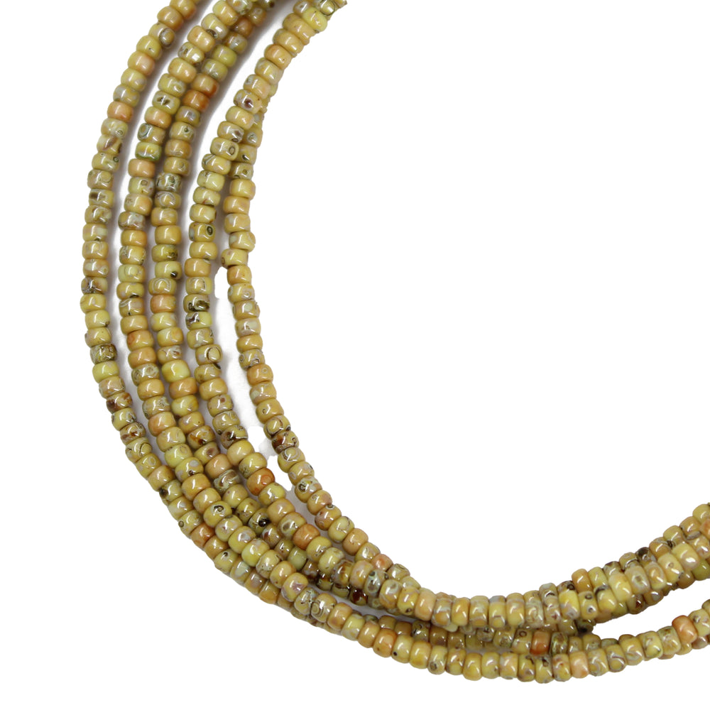 Tan Picasso Seed Bead Necklace