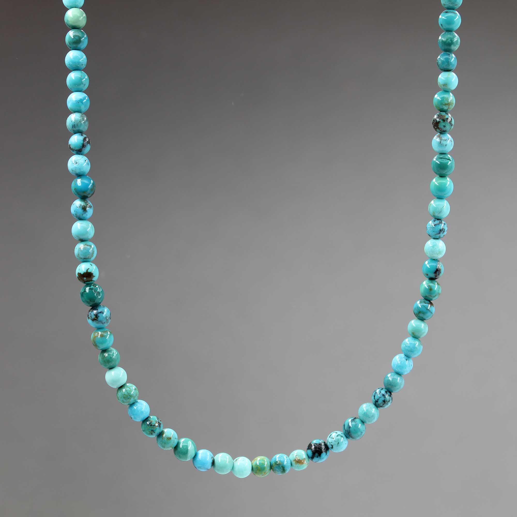 Genuine 4mm Blue Green Turquoise Bead Necklace – Kathy Bankston