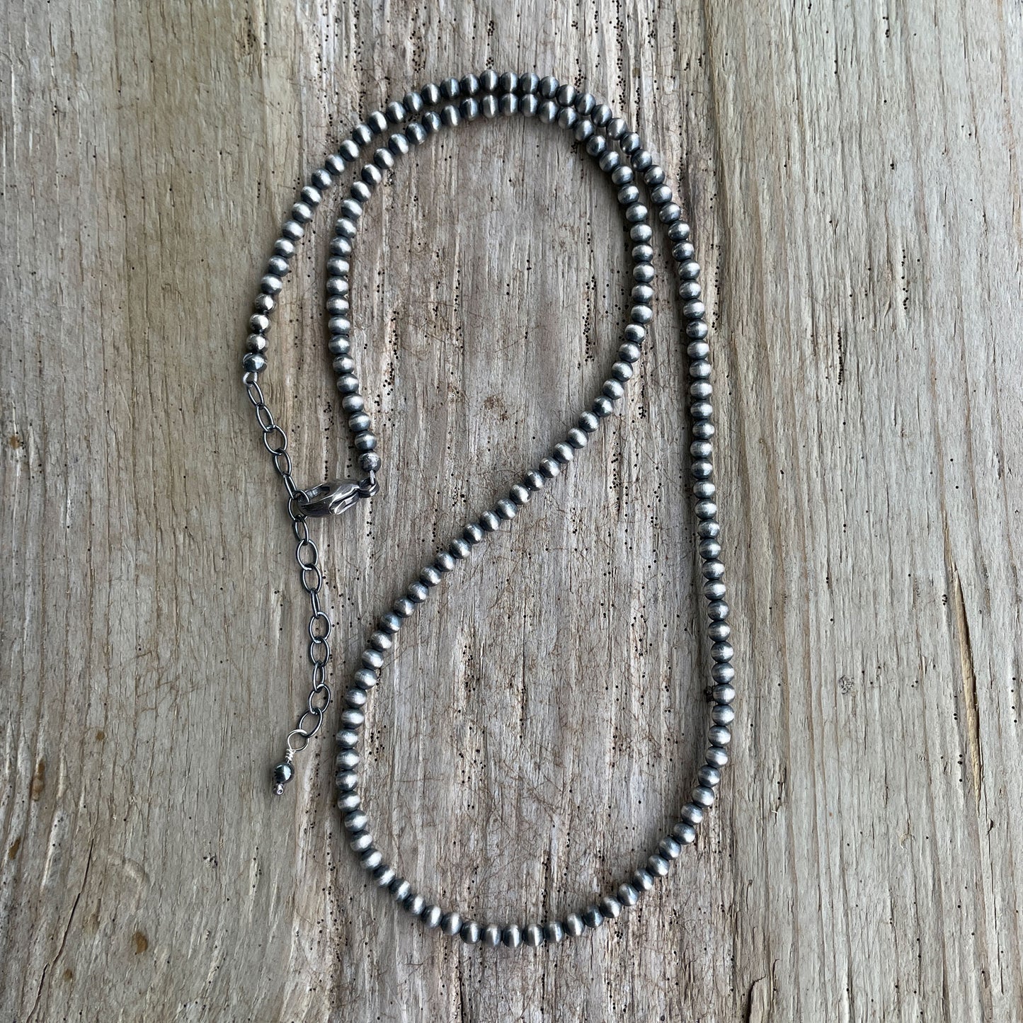 Sterling Silver 3mm Navajo Pearl Bead Necklace