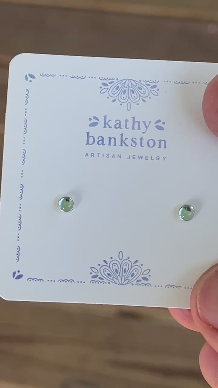 Tiny 3mm Swiss Blue Topaz Stud Earrings