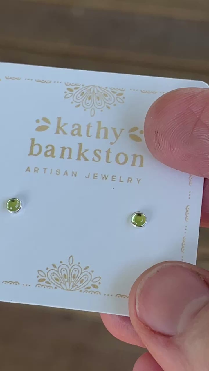 3mm Peridot Stud Earrings in Sterling Silver