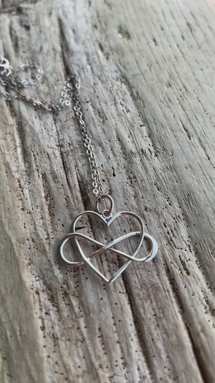Sterling Silver Infinity Heart Pendant Necklace