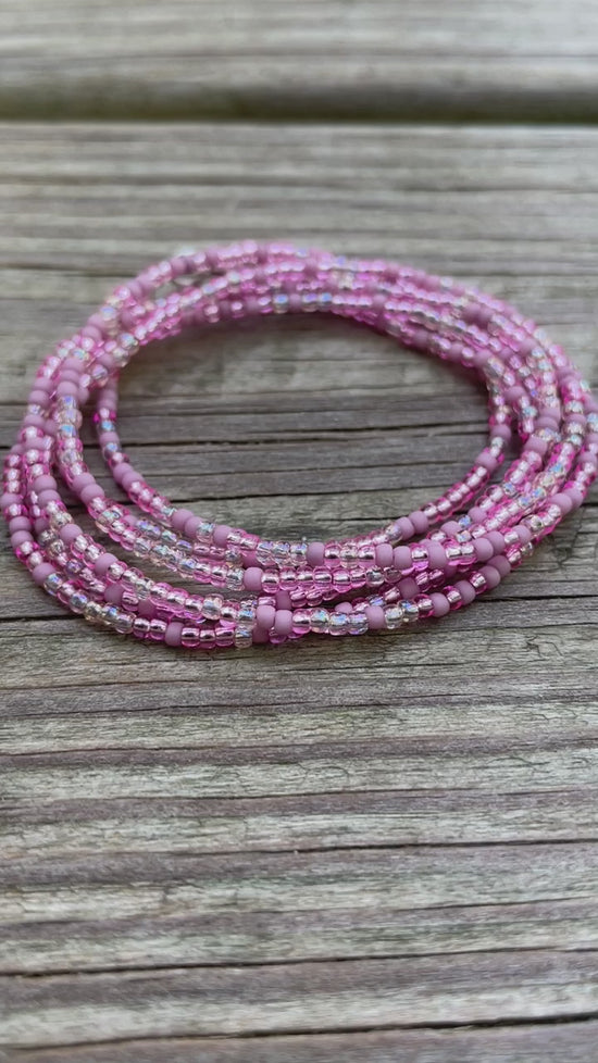 Load and play video in Gallery viewer, Pastel Pink Seed Bead Necklace
