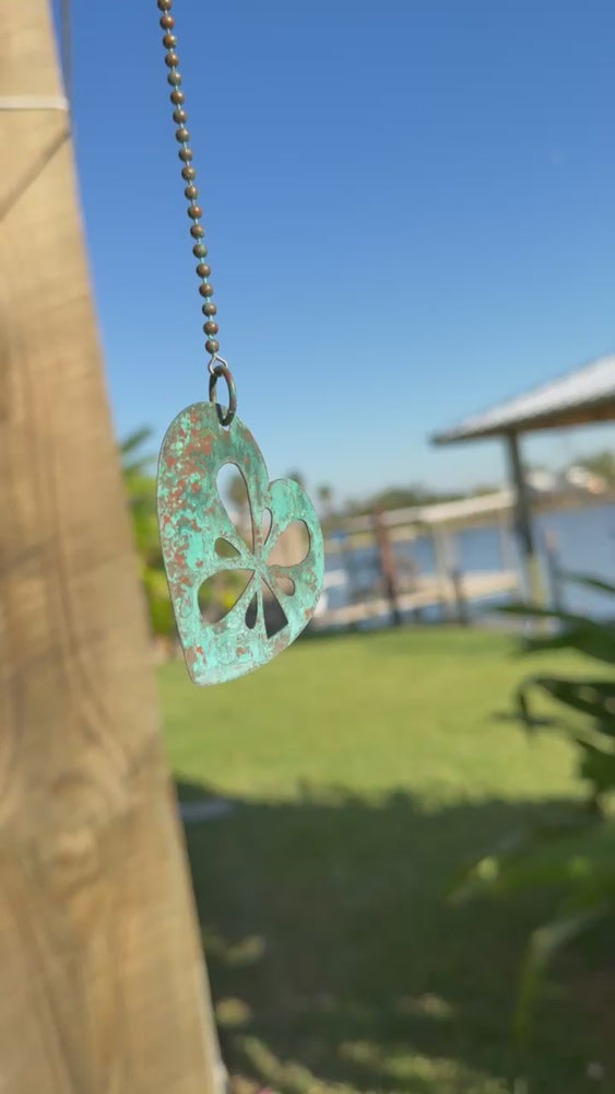 
                      
                        Load and play video in Gallery viewer, Small Copper Heart Wind Spinner Mobile Hanging Decor, 12.5 Inches Long
                      
                    