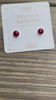 Red Coral Stud Earrings Sterling Silver