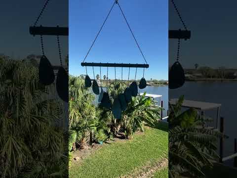 Copper Wind Chime with Blue Green Patina