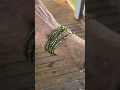 Semi Glazed Olive Green Seed Bead Necklace, Thin 2mm Single Strand