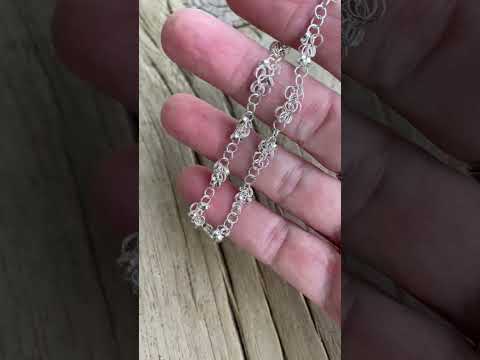 
                      
                        Load and play video in Gallery viewer, Sterling Silver Chain Bracelet with Alternating Extra Links
                      
                    