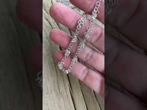 Sterling Silver Chain Bracelet with Alternating Extra Links