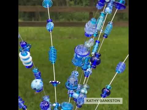 Load and play video in Gallery viewer, Handmade Blue Glass Bead Garden Sparkler
