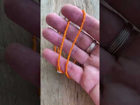 Matte Cantaloupe Orange Seed Bead Necklace