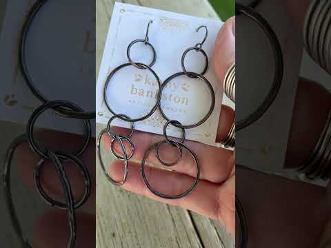 
                      
                        Load and play video in Gallery viewer, Long Copper Earrings with Sterling Silver Ear Wires
                      
                    