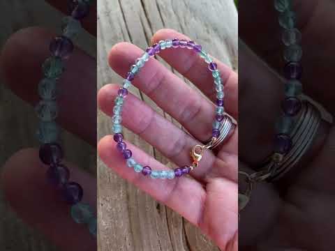 Apatite and Amethyst Bracelet