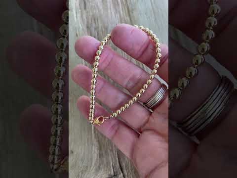 4mm 14K Gold Filled Bead Bracelet with Clasp