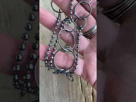 
                      
                        Load and play video in Gallery viewer, Handmade Sterling Silver Bead Chain and Link Necklace 26&amp;quot;
                      
                    