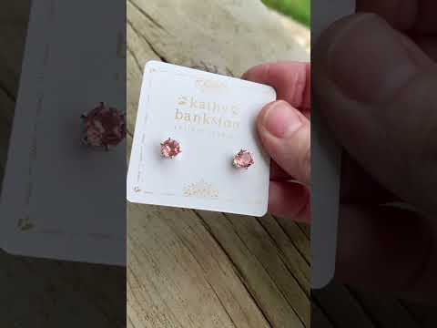 
                      
                        Load and play video in Gallery viewer, Morganite Gemstone Stud Earrings
                      
                    
