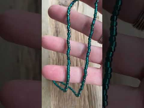 Metallic Teal Seed Bead Necklace