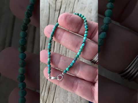
                      
                        Load and play video in Gallery viewer, Genuine 3mm Blue Green Brown Turquoise Bead Bracelet
                      
                    