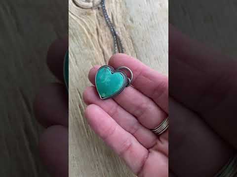 Genuine Turquoise Heart Pendant Necklace