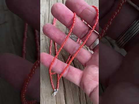 Orange Seed Bead Necklace