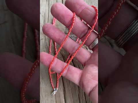 Load and play video in Gallery viewer, Orange Seed Bead Necklace
