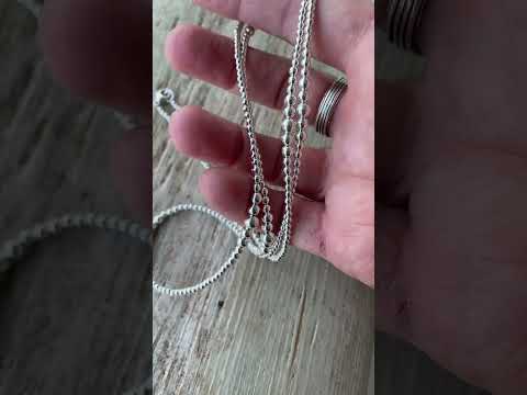 
                      
                        Load and play video in Gallery viewer, Sterling Silver Bead Necklace 34&amp;quot; Long Graduated Strand
                      
                    