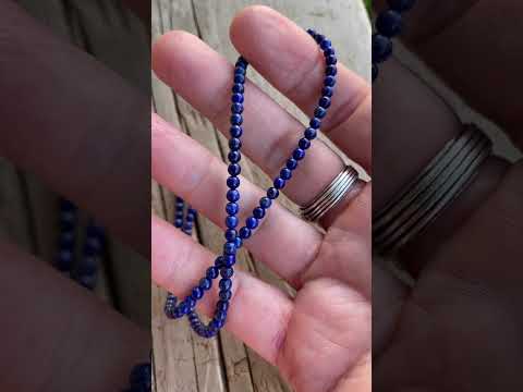 3mm Lapis Lazuli Bead Necklace