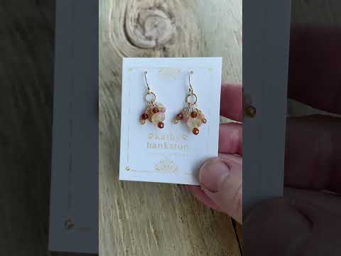 
                      
                        Load and play video in Gallery viewer, Multi-Gemstone Drop Earrings in Golden Peach Tones Citrine, Peach Moonstone, Yellow Tourmaline, Rhodochrosite, Hessonite
                      
                    