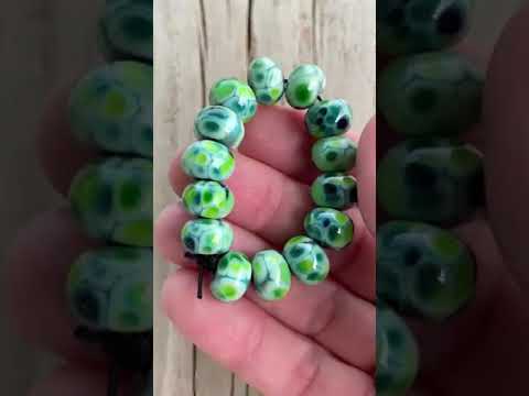 Green Lampwork Beads