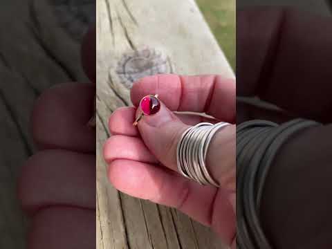 Ruby Ring Yellow Gold Filled Setting