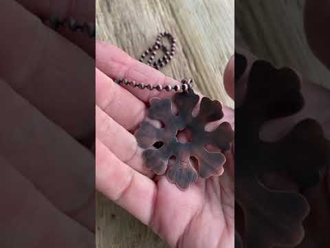 
                      
                        Load and play video in Gallery viewer, Handmade Copper Snowflake Necklace
                      
                    