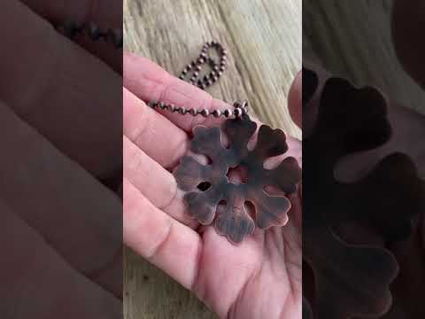 Handmade Copper Snowflake Necklace