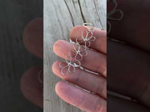 
                      
                        Load and play video in Gallery viewer, Petals in the Wind Earrings - Sterling Silver Fixed Flower Earrings
                      
                    
