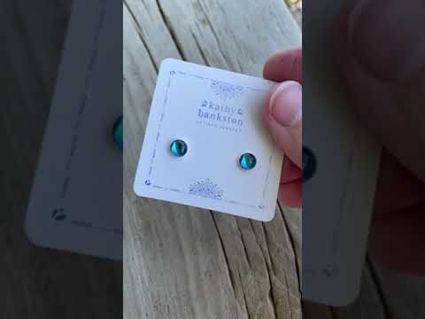 Blue Topaz Stud Earrings-6mm
