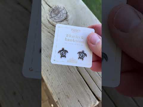 
                      
                        Load and play video in Gallery viewer, Sea Turtle Stud Earrings in Sterling Silver or Copper
                      
                    
