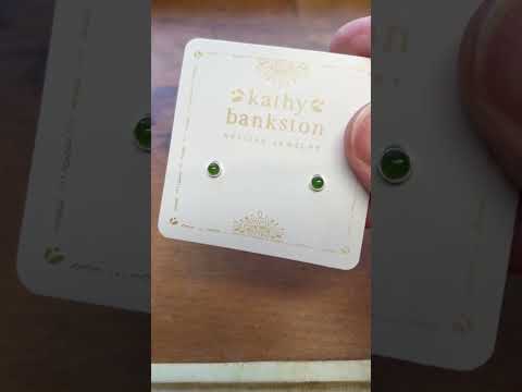 Tiny 3mm Green Jade Stud Earrings