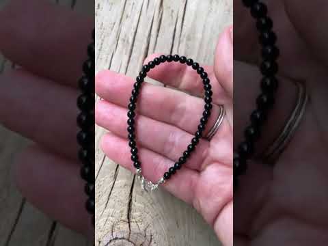 Adjustable 4 mm Black Onyx Bracelet