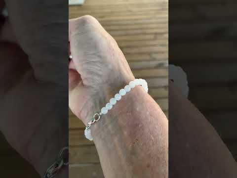 Genuine White Jade Bracelet with Clasp