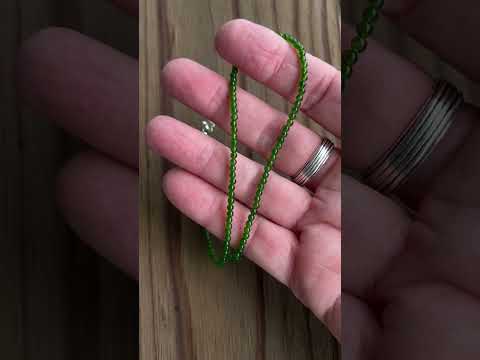 2mm Genuine Green Jade Bead Necklace, Adjustable 15