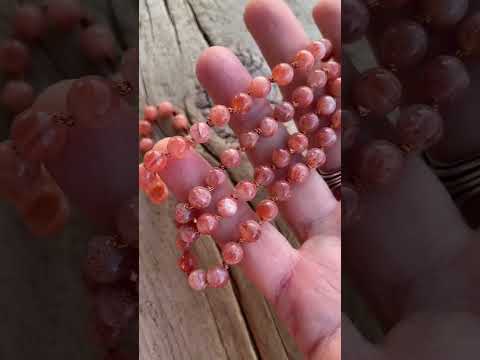 
                      
                        Load and play video in Gallery viewer, Sunstone Bead Necklace, Hand Knotted 28 Inch
                      
                    