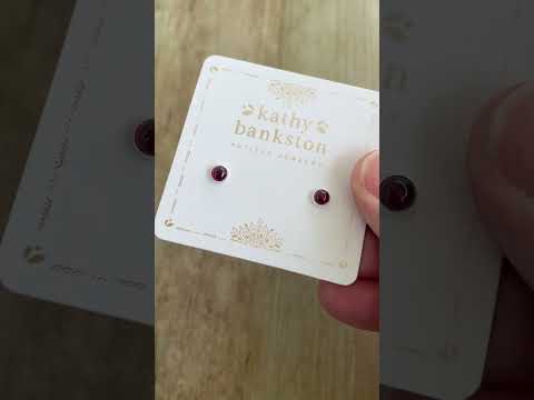 Small ruby stud earrings by Kathy Bankston