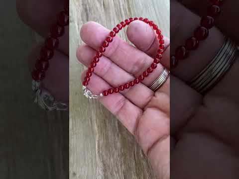 Red Carnelian Bead Bracelet