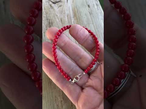
                      
                        Load and play video in Gallery viewer, Genuine Red Coral Bracelet
                      
                    