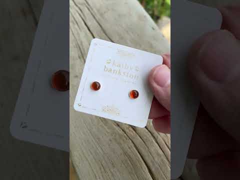 Fire Opal Stud Earrings, 6mm