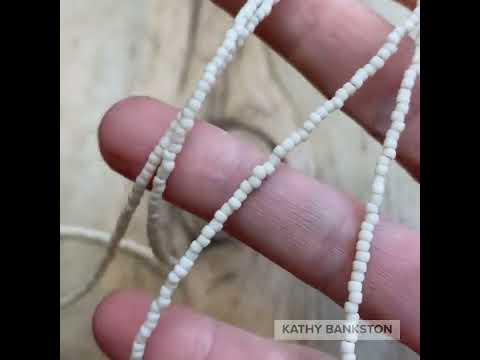 Load and play video in Gallery viewer, Frosted Beige Seed Bead Necklace
