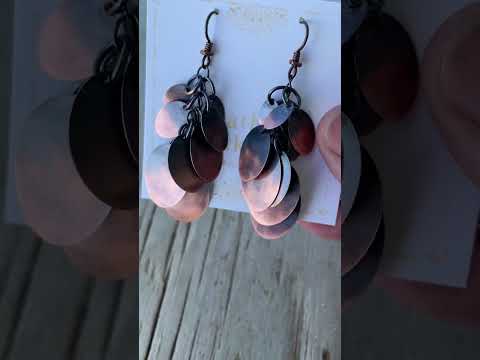 
                      
                        Load and play video in Gallery viewer, Long Copper Cluster Dangle Earrings
                      
                    