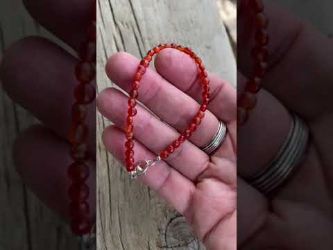 Faceted Red Carnelian Coin Bracelet