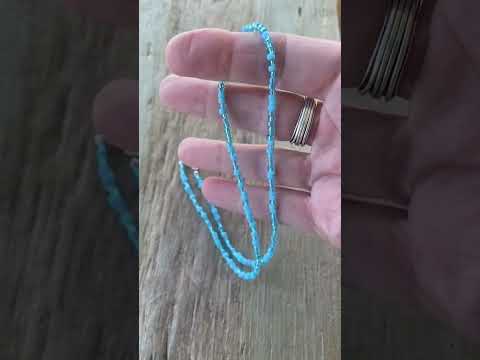 
                      
                        Load and play video in Gallery viewer, Multi color blue pastel seed bead necklace
                      
                    